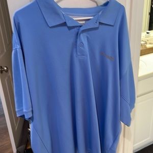 Mens light blue PFG Columbia polo